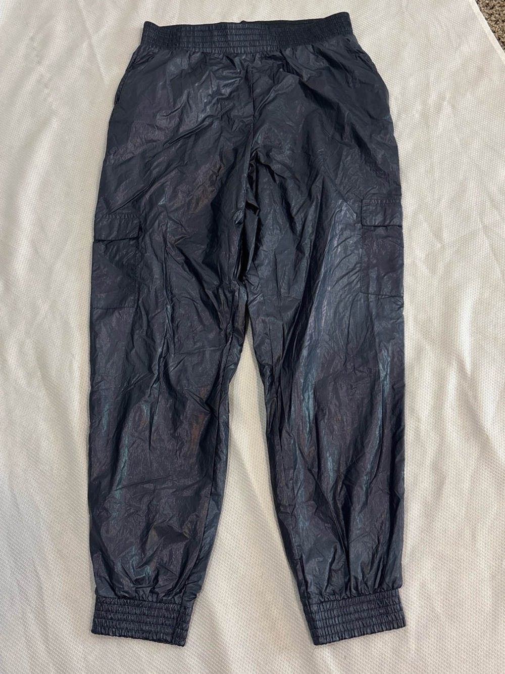 Victoria’s Secret Victoria Sport Shiny Cargo Jogger Pants Metallic Blue/grey S
